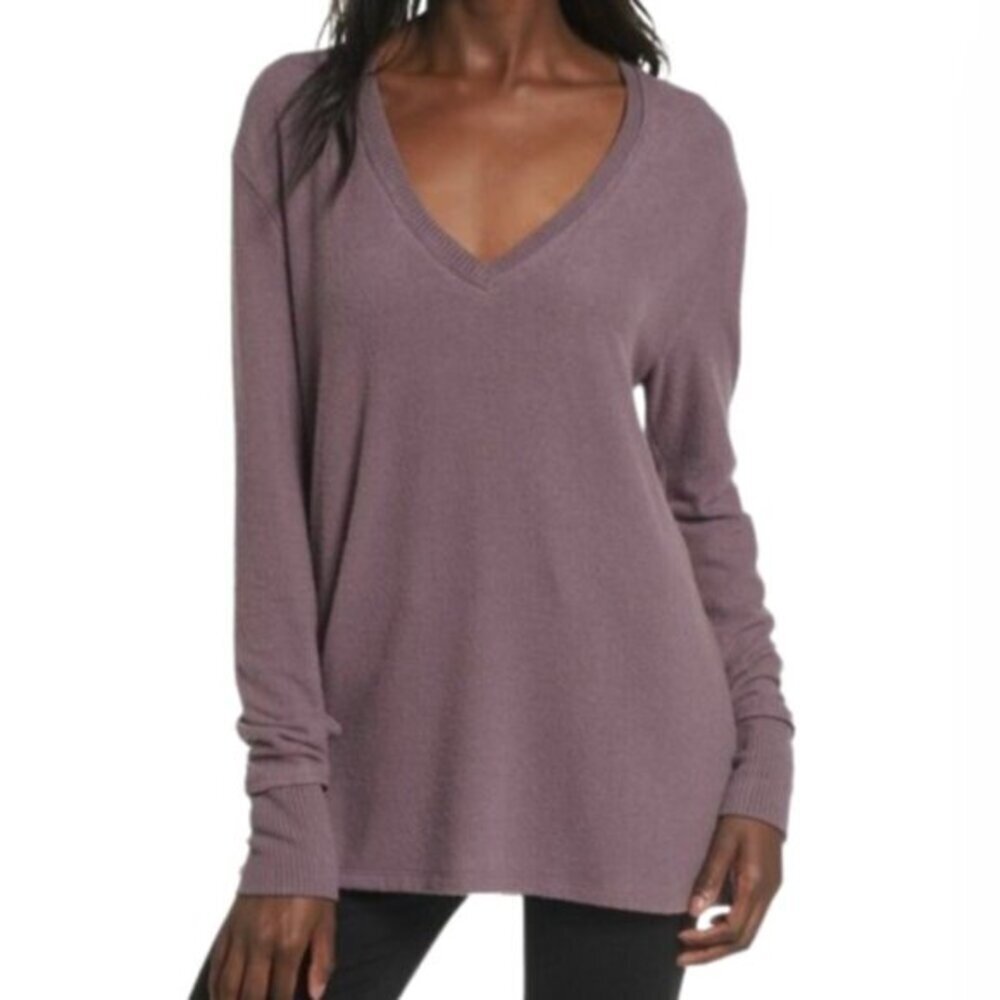 BP Long Sleeve Cozy Brushed Purple V-Neck Top - XS  NWOT - Picture 1 of 7